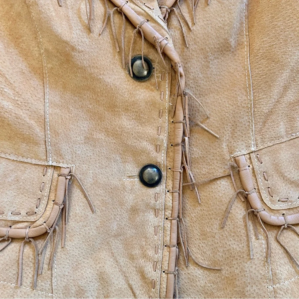 Scully Vintage Genuine Suede Leather Women’s Tan Fringe Jacket. Size Medium - Picture 6 of 12